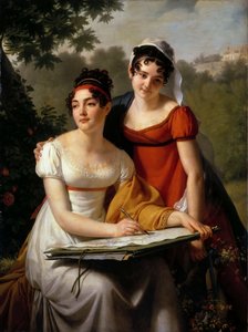 Mesdemoiselles Duval の肖像画、19 世紀の第 1 四半期。 作： Jacques Augustin Catherine Pajou
