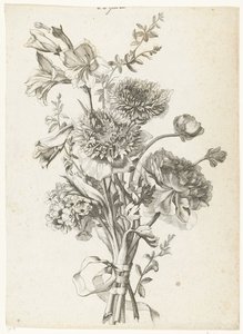アネモネの花束 アネモネ、牡丹、茎の花、グラジオラスのブーケ Diverses Fleurs mises en Boucquets (連載タイトル) 作： Jacques Bailly (I)