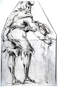 帽子と棒を持った乞食」（紙にペンとインク 作： Jacques Bellange