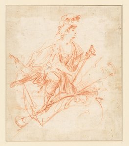 トロフィーのそばにひざまずく戦士 作： Jacques Bellange