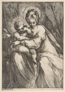 ローズとマドンナ、1595-1616。 作： Jacques Bellange