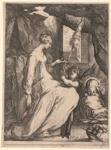 ディスターフと天使のいる聖母子c。 1611-1613。 作： Jacques Bellange