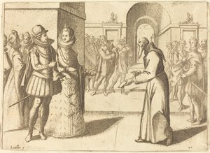 バイエルン国王に感謝を伝えるカプシオ 作： Jacques Callot