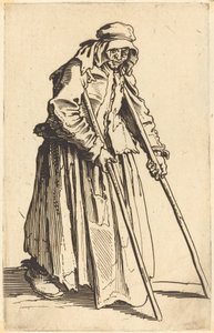 松葉杖を持った物乞いの女、c. 1622年。