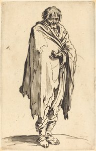 頭と足をむき出しの物乞い 作： Jacques Callot