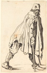 松葉杖と帽子をかぶった乞食 作： Jacques Callot