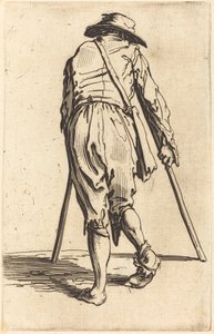 松葉杖と帽子をかぶった乞食、背面図 作： Jacques Callot