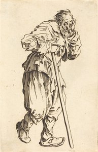 棒を持った物乞い、c。 1622年。 作： Jacques Callot