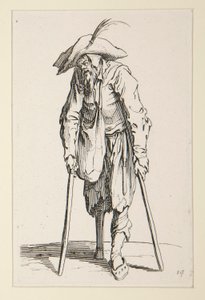 The Beggars (Le mendiant a la jambe de bois) からの木製の脚を持つ乞食 作： Jacques Callot