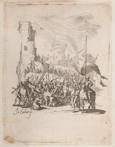 十字架を背負ったキリスト、いいえ。 La Petite Passion からの 11 の 10 作： Jacques Callot