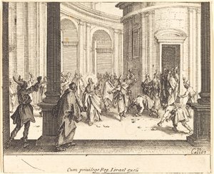 キリストと姦淫の女 作： Jacques Callot