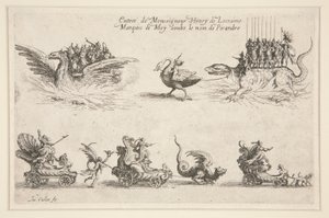 バリエールでの戦闘、モンシニョール・アンリ・オブ・ロレーヌの入場 作： Jacques Callot