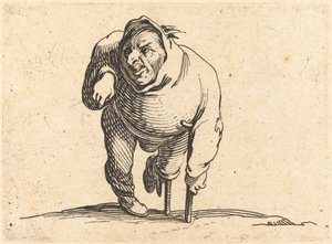 松葉杖と木製の脚で障害者 作： Jacques Callot