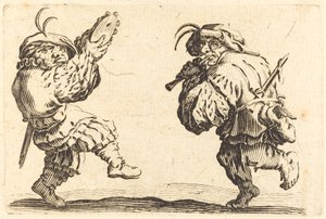 フルートとタンバリンを持つダンサー、c。 1622年。 作： Jacques Callot