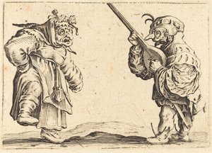 リュートを持つダンサー、c。 1622年。 作： Jacques Callot
