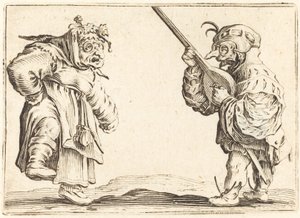 リュートを持つダンサー、c。 1622年。 作： Jacques Callot