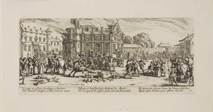 修道院の破壊、『戦争の悲惨さ』のプレート 6 作： Jacques Callot