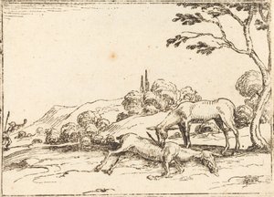 彼女の子馬を悼むドウ。 作： Jacques Callot