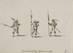 ハルバードを使ったドリル（『軍事演習』より第3版 作： Jacques Callot