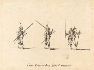 マスケット銃、16341635 でドリルします。 作： Jacques Callot