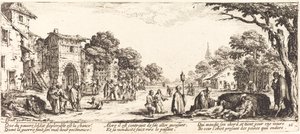 道端で瀕死の兵士 作： Jacques Callot