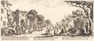 道端で瀕死の兵士 作： Jacques Callot