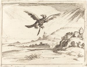 古い羽を失うワシ、1628年。 作： Jacques Callot