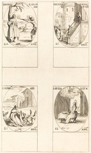 エドマンド、イングランド王、殉教者。 聖母のプレゼンテーション; セント・コロンバン; 聖セシル 作： Jacques Callot
