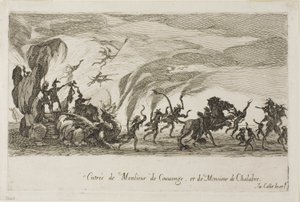 The Combat at the Barrier からの M. de Couvonage と M. de Chalabre の登場 作： Jacques Callot