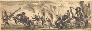 M. de Couvonge と M. de Chalabre [追加プレート]、1627 年のエントリ。 作： Jacques Callot