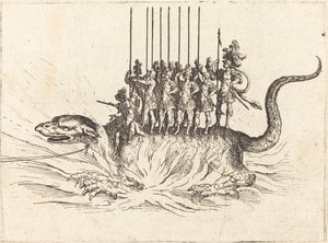アンリ・ド・ロレーヌ侯爵、モワ侯爵がピランドルの名で入城 作： Jacques Callot