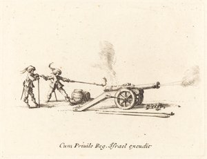 大砲を発射、16341635。 作： Jacques Callot