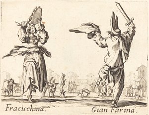 Fracischina と Gian Farina 作： Jacques Callot
