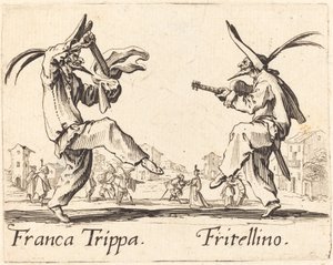 フランカ・トリッパとフリテリーノ、c。 1622年。 作： Jacques Callot
