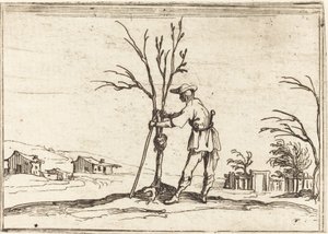 木を剪定する庭師 作： Jacques Callot