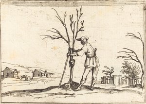 木を剪定する庭師 作： Jacques Callot