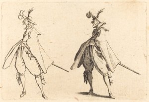 大きなマントを着た紳士、正面図 作： Jacques Callot