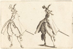 大きなマントを着た紳士、正面図 作： Jacques Callot