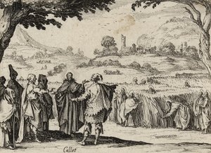 イエスとパリサイ人、1635 作： Jacques Callot