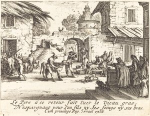 太った子牛を殺す 作： Jacques Callot