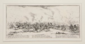 The Battle、シリーズ The Great Miseries of War のプレート 3 作： Jacques Callot
