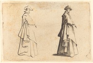 大きなコートを着た貴婦人 作： Jacques Callot