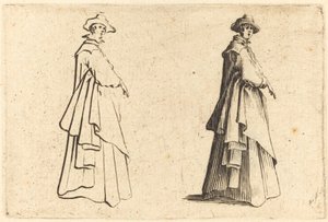 大きなコートを着た貴婦人 作： Jacques Callot