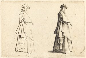 大きなコートを着た貴婦人 作： Jacques Callot