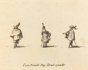 ドレスを纏った淑女と二人の紳士 作： Jacques Callot