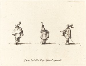 ドレスを纏った淑女と二人の紳士 作： Jacques Callot