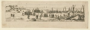 ラロッシェルの包囲戦での兵士の上陸、1630年 作： Jacques Callot