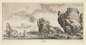 ジョヴァンニ・デ・メディチの風景画より、ル・コンバット・ネイヴァル（海戦） 作： Jacques Callot