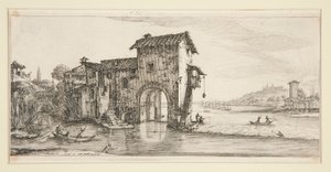ジョヴァンニ・デ・メディチの風景画より Le moulin a eau (水車小屋) 作： Jacques Callot