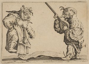 Les Danseurs au Luth The Dancers with a Lute, from Les Caprices Series B, The Nancy Set, 1617-20. 作： Jacques Callot